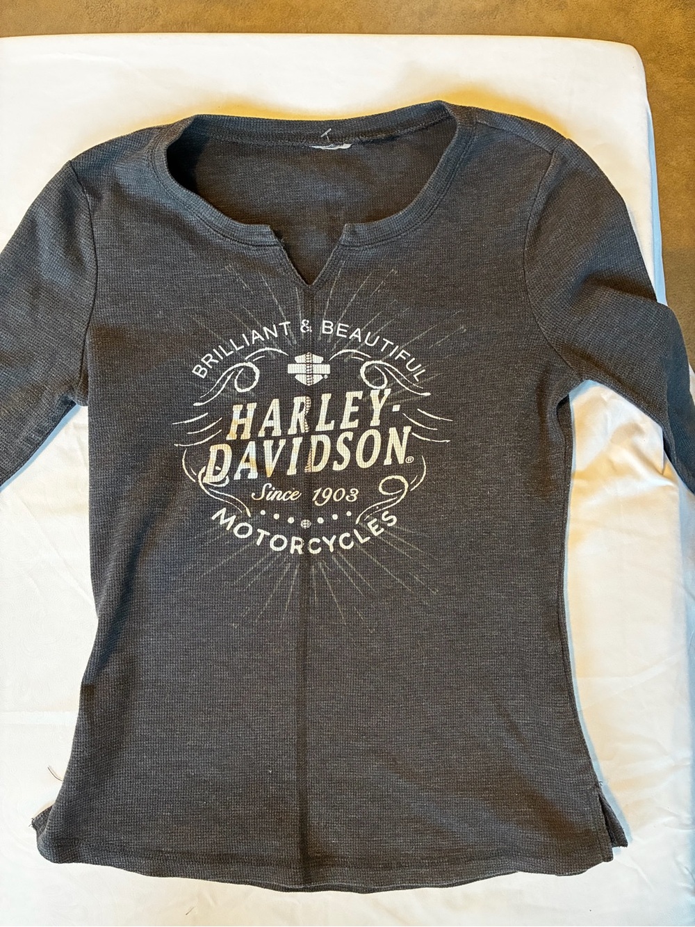 Harley-Davidson women’s Charcoal Gray Long-Sleeve Graphic Tee